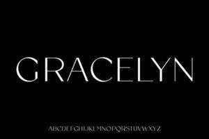 Elegant luxury thin alphabet set display font vector