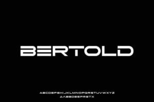 Bold extended futuristic font with alternate vector