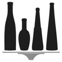 Shape of silhouette of bottle for alcohol, beer, kvass, waters. Outline of a container for storing liquid vector