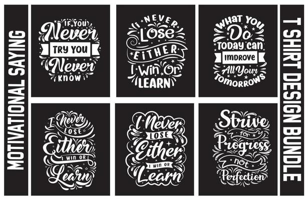 Lettering t shirt design bundle, Motivational Saying T shirt Design set, typography t shirt design bundle