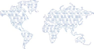 recorte de mapa mundial de tecnología moderna png