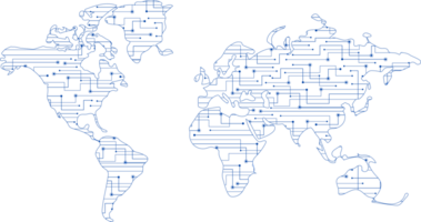 modern teknologi värld Karta beskärning png