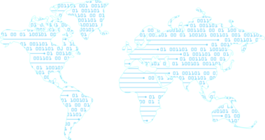 Modern Technology World Map Crop-out png