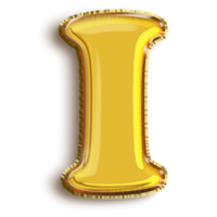 inglese alfabeto io di d'oro gonfiabile Palloncino isolato su trasparente sfondo arte png