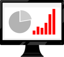 A computer screen with a black frame showing an ascending curve graph png