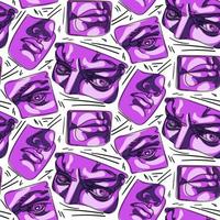 Rave psychedelic acid sculpture set statue of David and parts of the face. Parts of the sculpture in bright juicy color. Various antique statues. Mythical, ancient Greek style. Vector illustration.