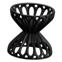 abstrakte 3D-Form-Darstellung. schwarze Farbe. png