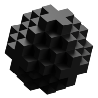 abstrakte 3D-Form-Darstellung. schwarze Farbe. png