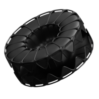 Abstract 3D Shape Illustration. Black Color. png