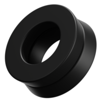 Abstract 3D Shape Illustration. Black Color. png