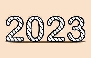 Number 2023, The year of the lord. Concept about writing, simply, yearly, celebrating, anniversary and etc. vector