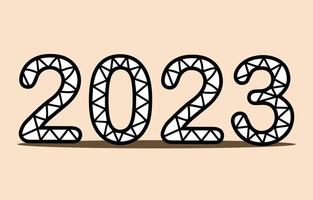 Number 2023, The year of the lord. Concept about writing, simply, yearly, celebrating, anniversary and etc. vector
