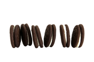 koekjes chocola met room vulling tussen geïsoleerd Aan transparant achtergrond PNG het dossier