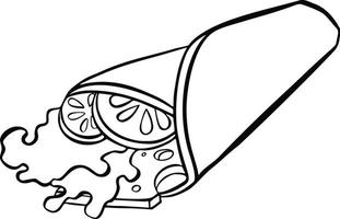 icono lineal perfecto de píxeles de shawarma. comida rápida árabe. carne envuelta con lechuga. tacos mexicanos ilustración personalizable de línea delgada. ilustración vectorial vector