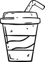 Soda cups using hand drawing on white background. Vector illustration