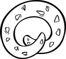 par de galletas de bagels estilo garabato vectorial aisladas en fondo blanco. vector