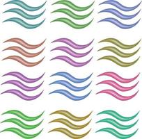 océano, ilustración de olas de mar líneas planas simples, iconos, conjunto de símbolos. alta ilustración vector