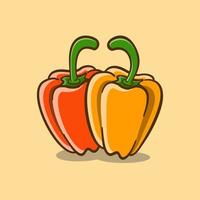 bell pepper illustration in cartoon style on isolated background vector