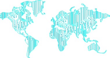 modern technologie wereld kaart uitsnijden png