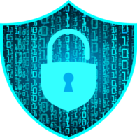 Modern Technology Shield Padlock Crop-out png