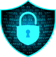 Modern Technology Shield Padlock Crop-out png