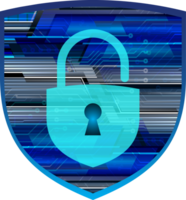 Modern Technology Shield Padlock Crop-out png