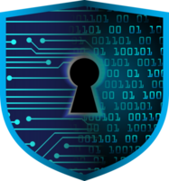 Modern Technology Shield Padlock Crop-out png