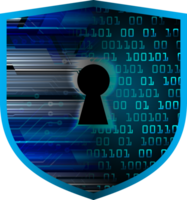 Modern Technology Shield Padlock Crop-out png