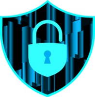 Modern Technology Shield Padlock Crop-out png