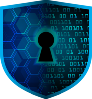 Modern Technology Shield Padlock Crop-out png