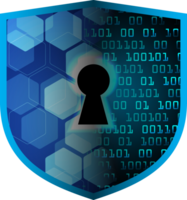 Modern Technology Shield Padlock Crop-out png