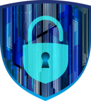 Modern Technology Shield Padlock Crop-out png