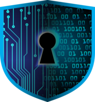 Modern Technology Shield Padlock Crop-out png