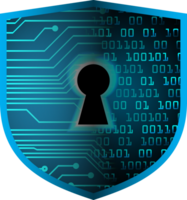 Modern Technology Shield Padlock Crop-out png