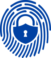 Modern Technology Padlock and finger print Crop-out png