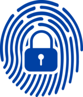 Modern Technology Padlock and finger print Crop-out png