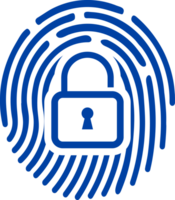 Modern Technology Padlock and finger print Crop-out png