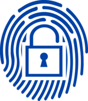 Modern Technology Padlock and finger print Crop-out png