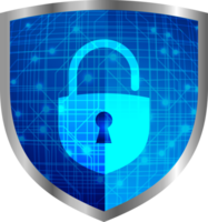 Modern Technology Shield Padlock Crop-out png