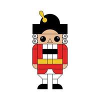 Nutcracker made of plastic bricks on white background vector