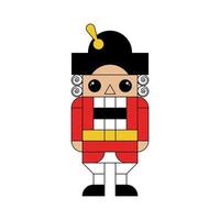 Nutcracker made of plastic bricks on white background vector