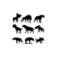 hyena wild animal collection set design vector