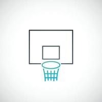 Basketball emblem. Vector basketball hoop icon in simple line style.