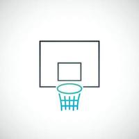 Basketball emblem. Vector basketball hoop icon in simple line style.