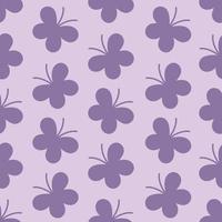 Pattern with purple butterflies. Silhouette of a butterfly in a pattern. Vector purple butterfly. Cartoon pattern.
