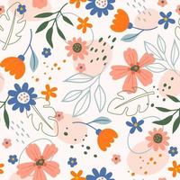 Organic Floral Seamless Pattern vector
