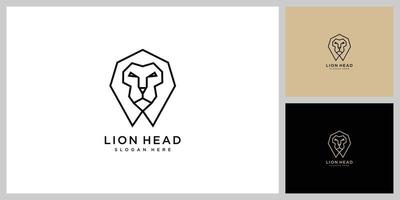 vector de logotipo de línea mono cabeza de león