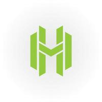Abstract initial letter MV or VM logo in green color isolated in white background applied for construction company logo also suitable for the brands or companies have initial name VM or MV. vector