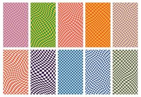 Groovy retro pattern background in psychedelic checkered backdrop style. A chessboard in a minimalist abstract design with a 60s 70s aesthetic vibe. hippie style y2k. funky print vector illustration