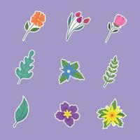 Spring Floral Element Sticker vector